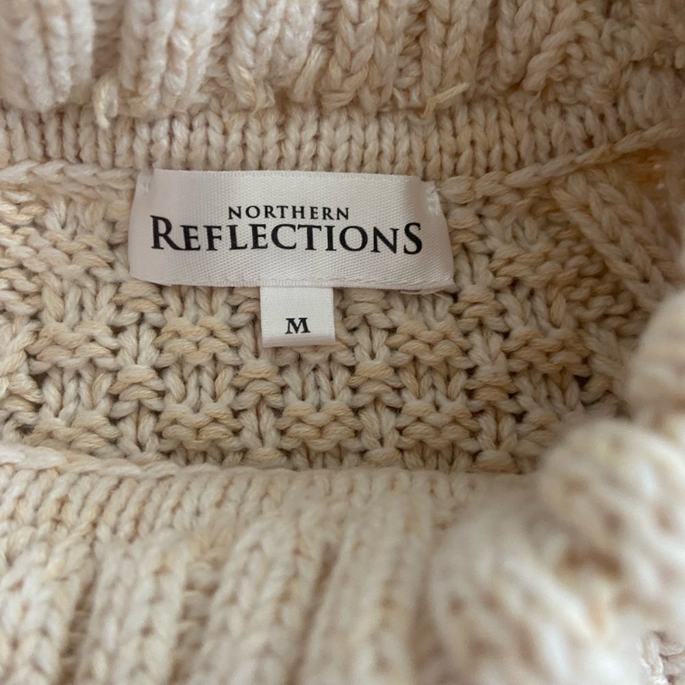 Cozy Soft Chunky Knit Sweater Tunic Neutral Oversized Cottagecore Knit Medium - Picture 5 of 10